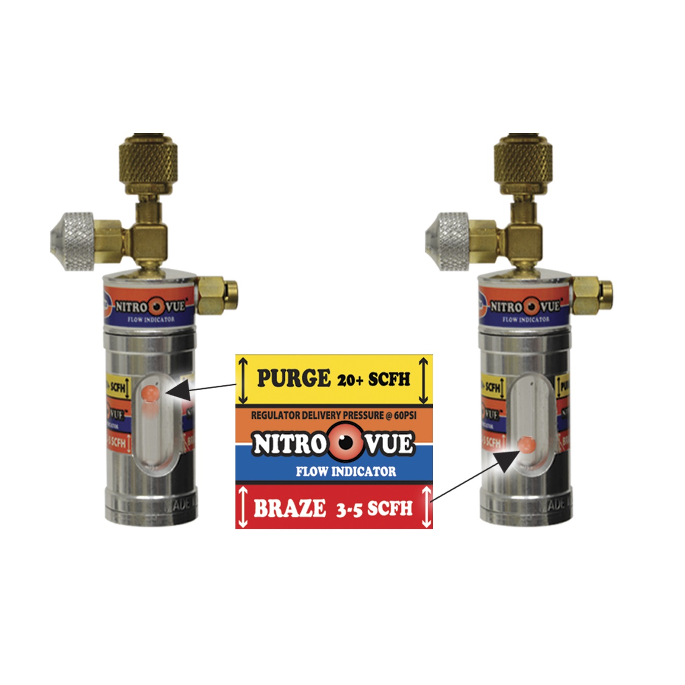 4- Pack NV1 NitroVue Nitrogen Flow Indicator 
